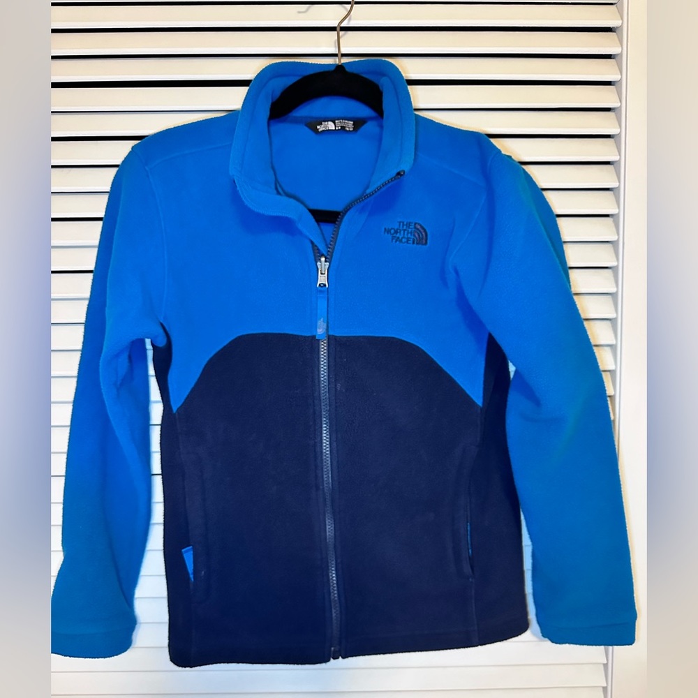 The North Face Boy's Size M - 10/12 Blue and Navy Blue Fleece Zipper Jacket